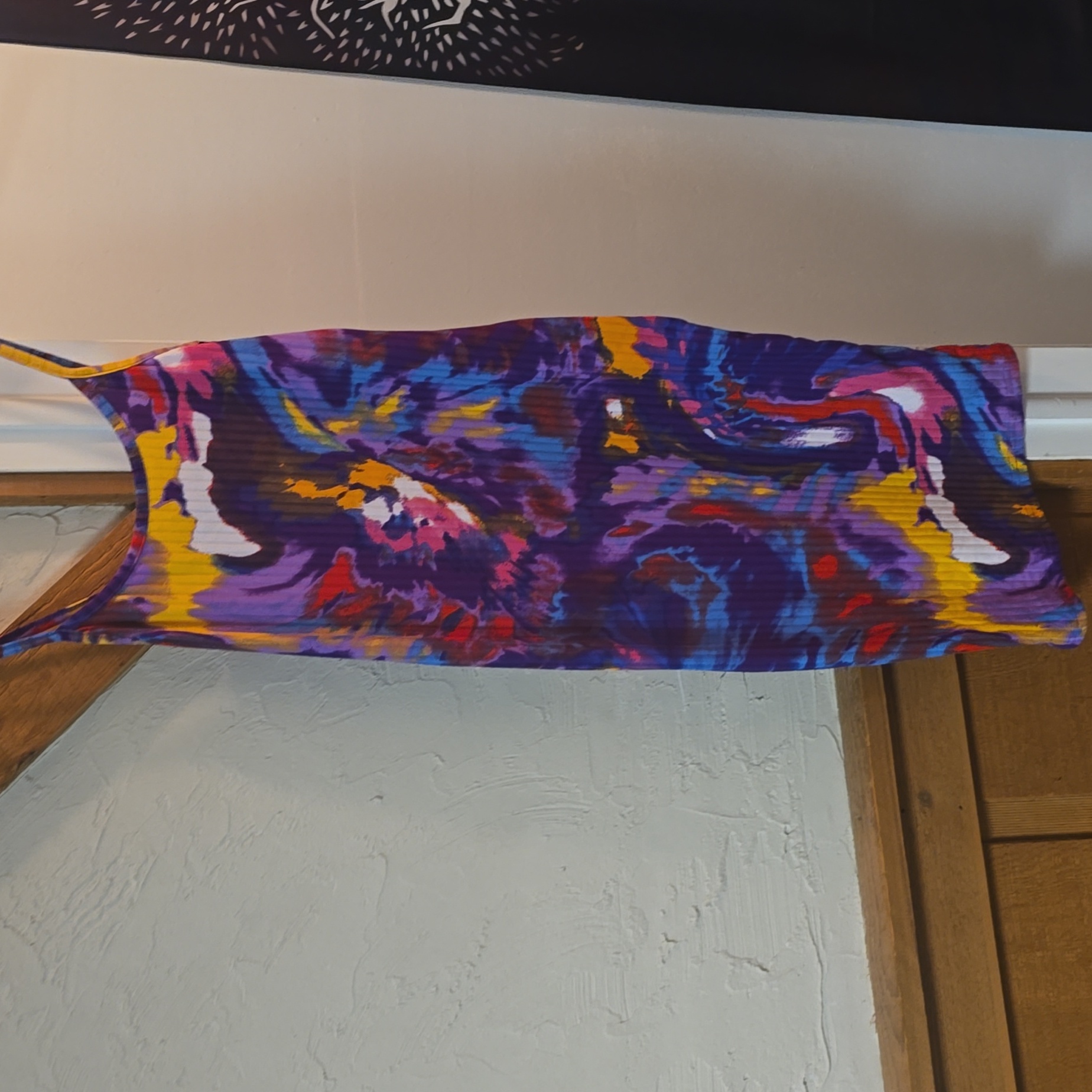New Purple Design Stretch Cami Dress Midi Knee Length Never Worn